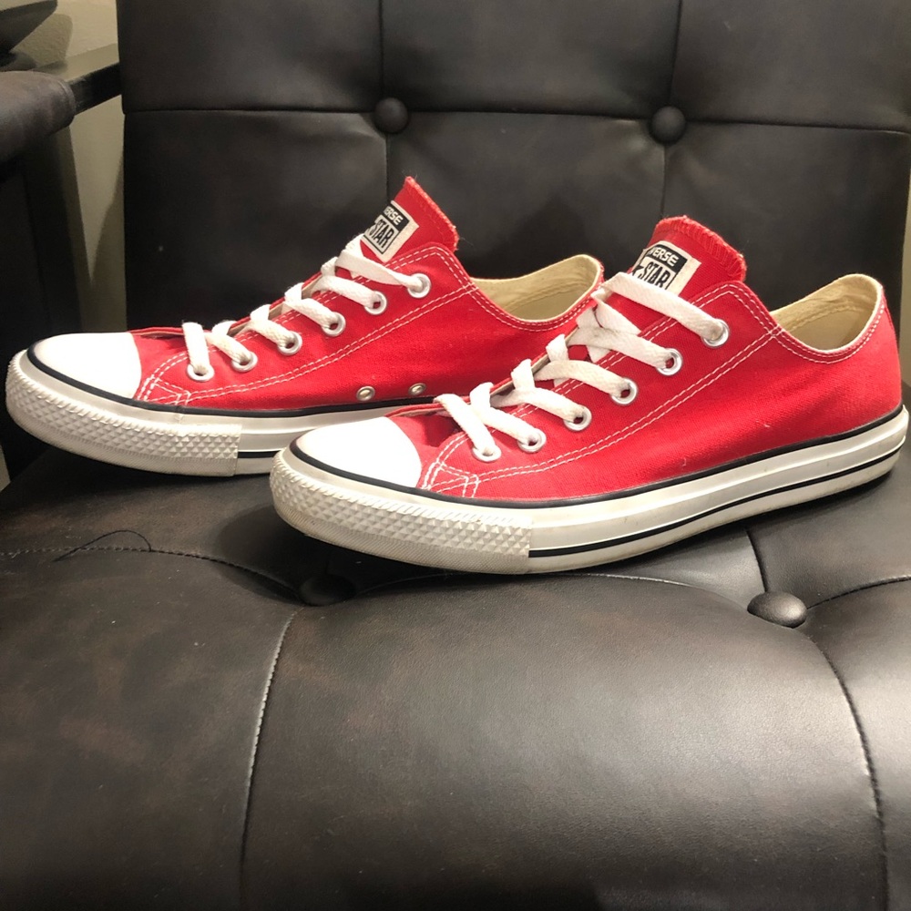 Converse Red All Star Low Tops Unisex Sneakers